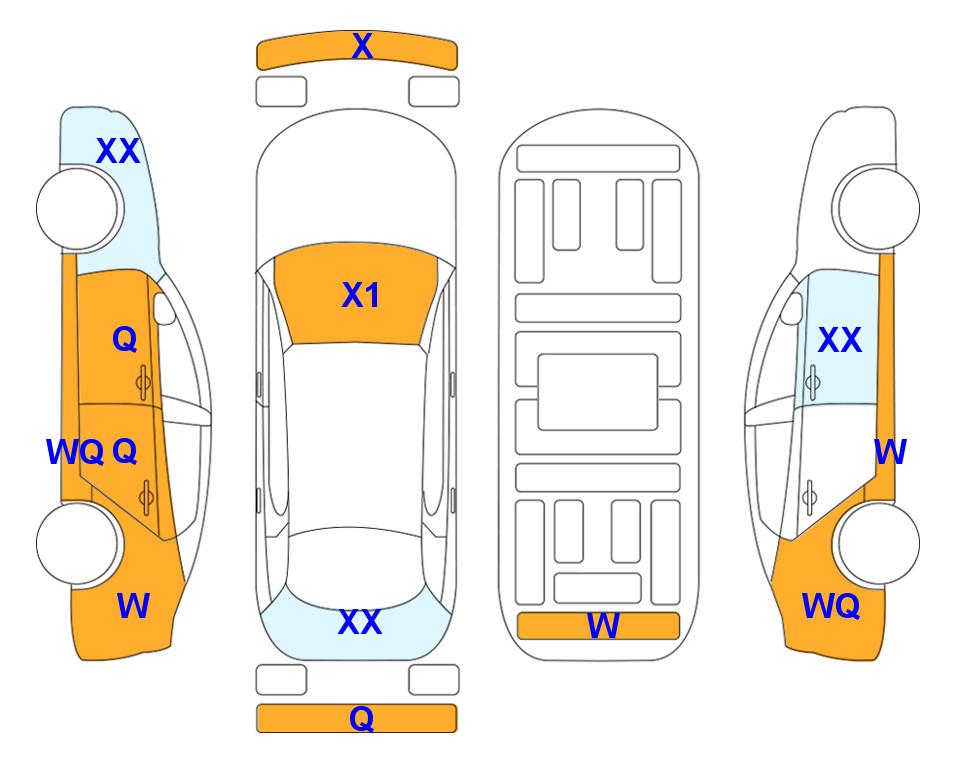 Схема состояния кузова Lotte для KIA K3 SMARTSTREAM (G) 1.6 Luxury