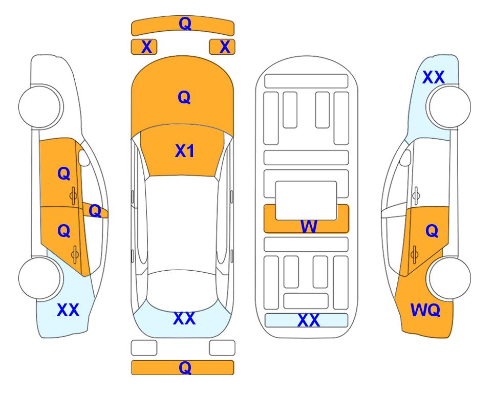 Схема состояния кузова Lotte для KIA INTERACTIVE K5 (G) 2.0 Prestige