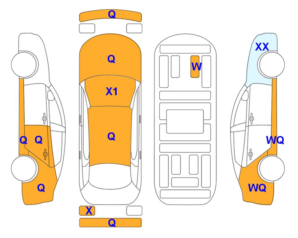 Схема состояния кузова Lotte для KIA THE NEW K3 (G) 1.6 Trendy
