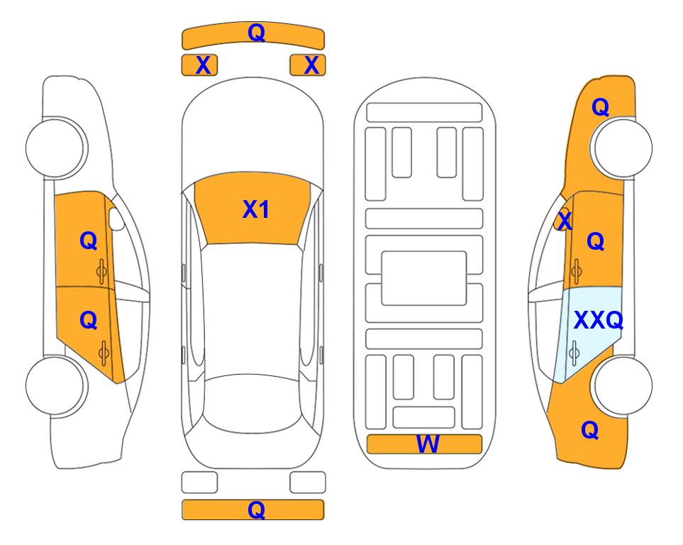 Схема состояния кузова Lotte для KIA SORENTO MQ4 (D)2.2 Prestige 5-Seater 2WD AT
