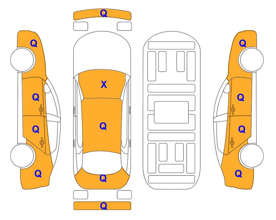 Схема состояния кузова Lotte для KIA K8 (L) 3.5 Rental Car Prestige