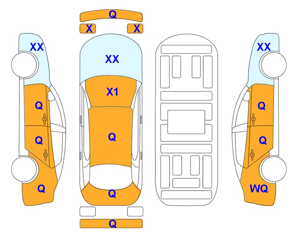 Схема состояния кузова Lotte для KIA EV6 (E) Standard Air 4WD