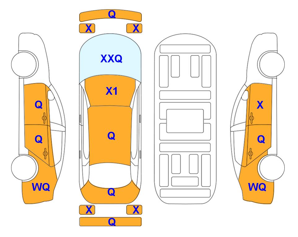Схема состояния кузова Lotte для KIA INTERACTIVE K5 (G) 2.0 Trendy