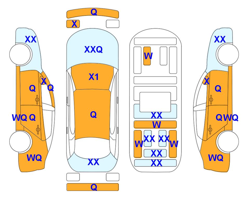 Схема состояния кузова Lotte для KIA THE NEW K3 (G) 1.6 Prestige