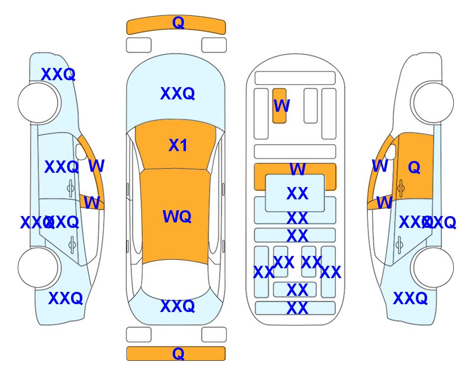 Схема состояния кузова Lotte для Hyundai THE NEW GRANDEUR (H) 2.4 Exclusive