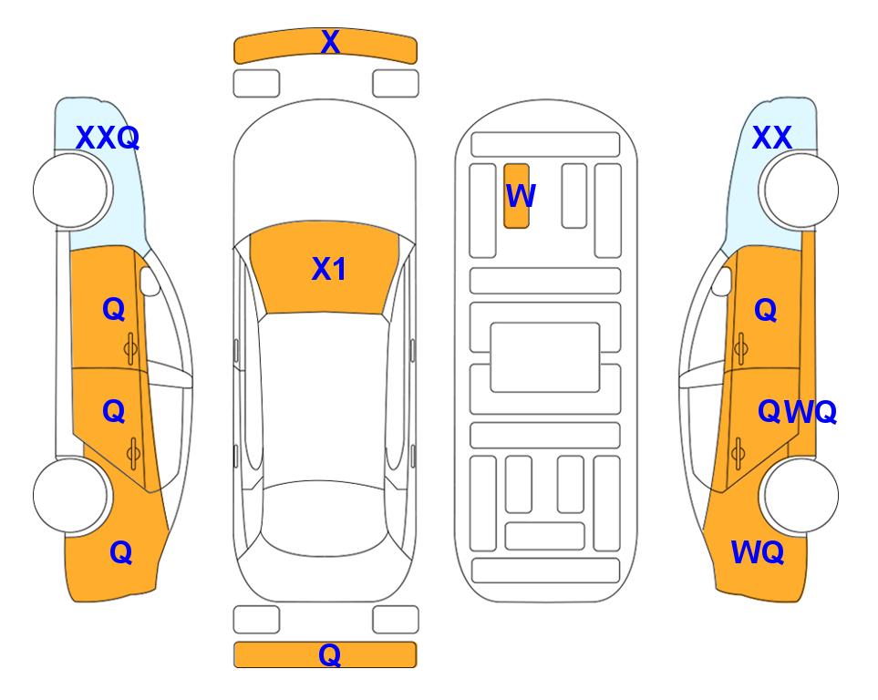 Схема состояния кузова Lotte для KIA THE NEW K3 (G) 1.6 Prestige