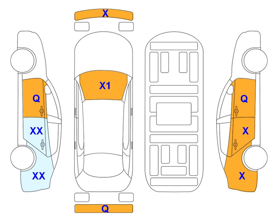 Схема состояния кузова Lotte для KIA CARNIVAL KA4 (G)3.5 Noblesse 7-Seater 2WD AT