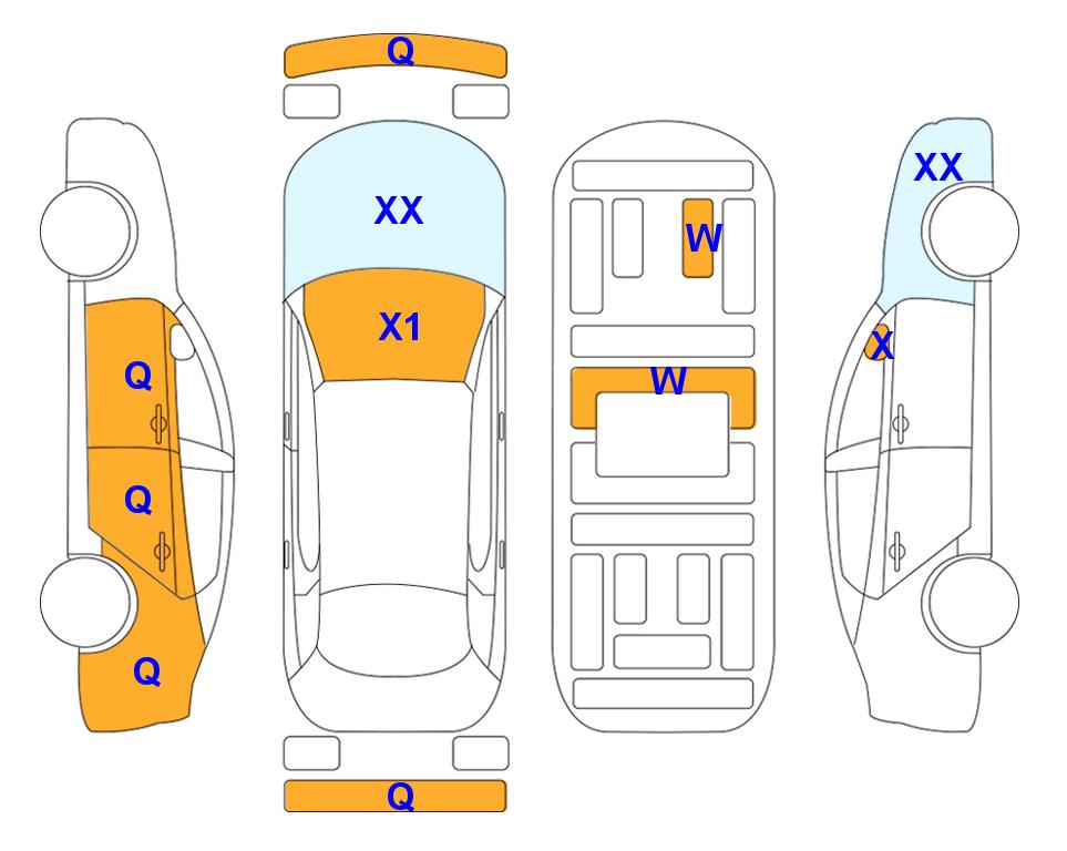 Схема состояния кузова Lotte для Renault Korea XM3 (G) 1.6 LE