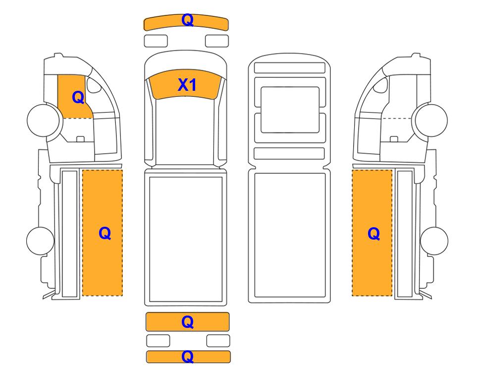 Схема состояния кузова Lotte для KIA BONGO (D) 2.5 1-Ton King Cab Extra Long Wheelbase 2WD L