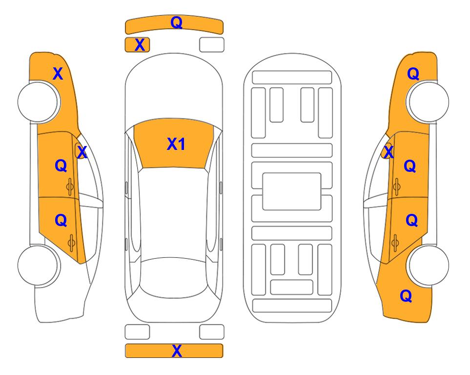 Схема состояния кузова Lotte для Hyundai TUCSON NX (G)1.6T Premium 5-Seater 2WD AT