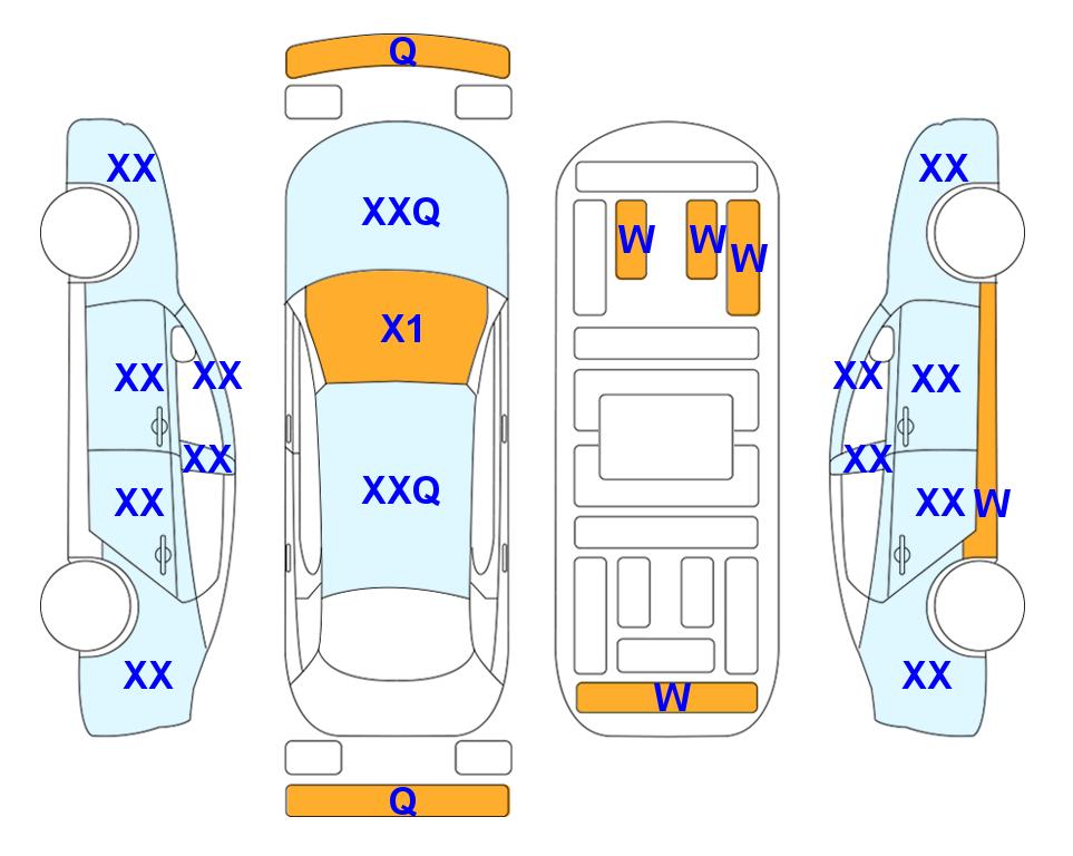 Схема состояния кузова Lotte для KIA K8 (G) 2.5 Noblesse