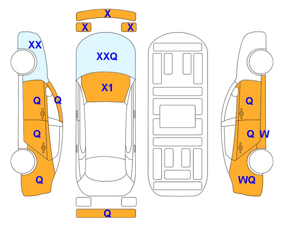 Схема состояния кузова Lotte для KIA INTERACTIVE K5 (G) 2.0 Trendy