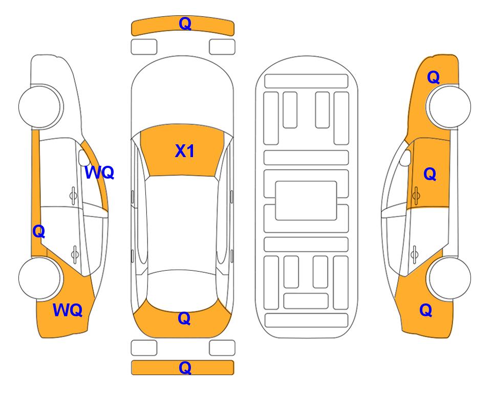 Схема состояния кузова Lotte для KIA K8 (G) 2.5 Noblesse