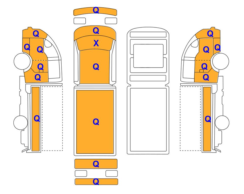 Схема состояния кузова Lotte для Hyundai PORTER (L)2.5T 1.0-Ton Extra Long Wheelbase Double Cab Smart 2WD AT
