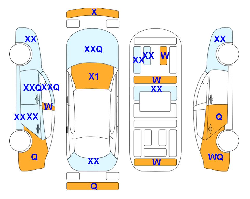 Схема состояния кузова Lotte для Hyundai THE ALL NEW TUCSON (D) 2.0 Premium 2WD