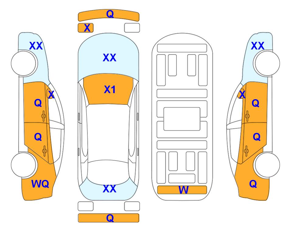 Схема состояния кузова Lotte для KIA EV6 (E) Standard Air 4WD