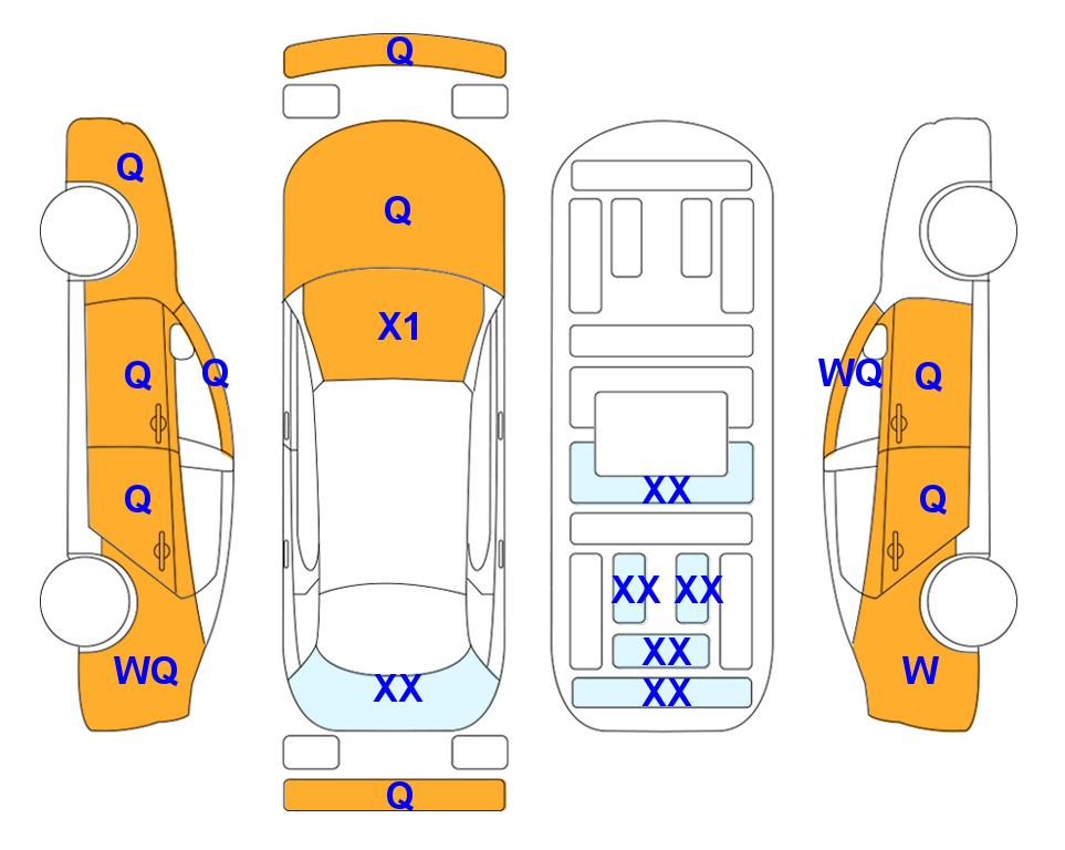 Схема состояния кузова Lotte для Hyundai SONATA DN8 (G) 2.0 Premium