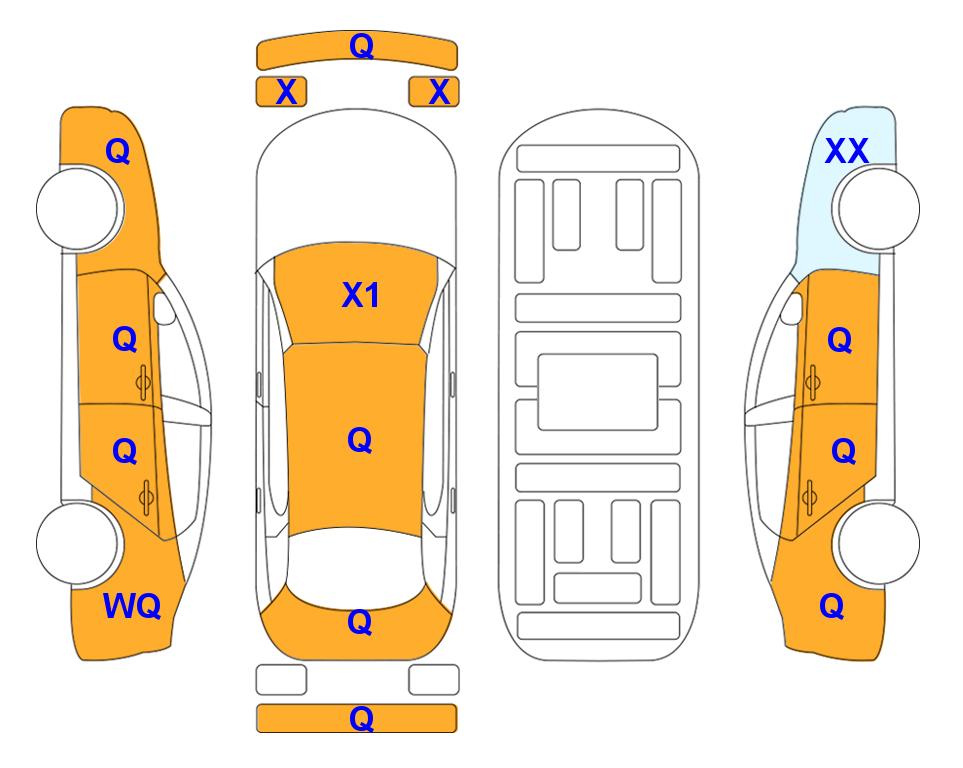 Схема состояния кузова Lotte для KIA INTERACTIVE K5 (G) 2.0 Prestige