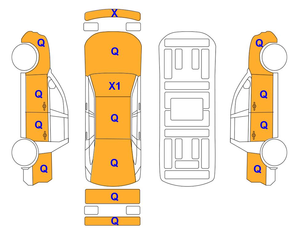 Схема состояния кузова Lotte для KGM / SsangYong NEW REXTON SPORTS (D) 2.2 어드밴스 4WD