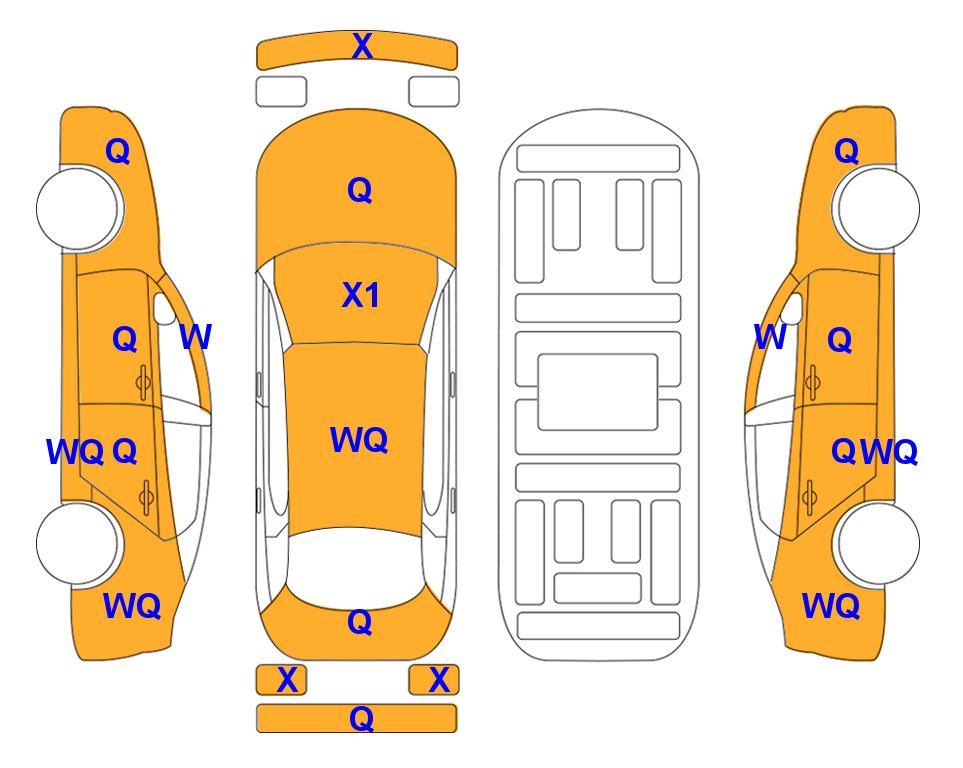 Схема состояния кузова Lotte для KIA MORNING URBAN (G) 1.0 Standard