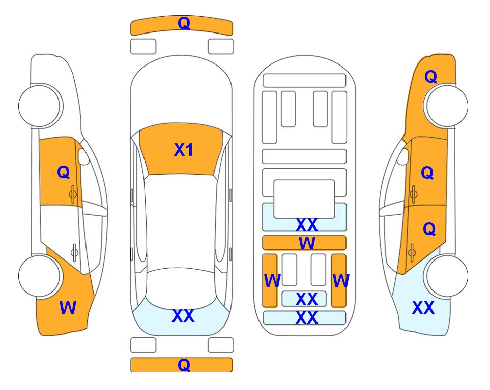 Схема состояния кузова Lotte для KIA K7 PREMIER (G) 2.5 Noblesse