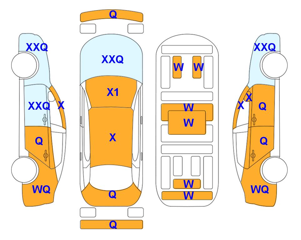 Схема состояния кузова Lotte для Hyundai SONATA DN8 (L) 2.0 Premium Rental Car