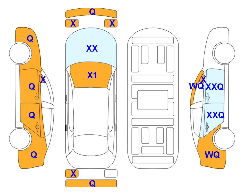 Схема состояния кузова Lotte для KIA THE NEW CARNIVAL (D) 2.2 Luxury 9-Seater