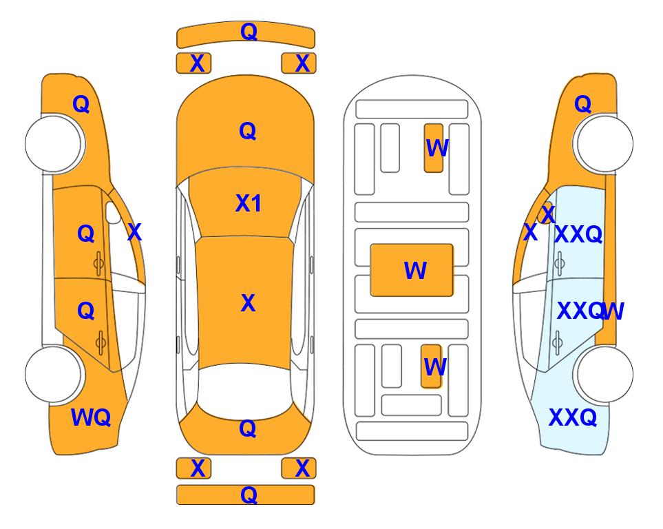 Схема состояния кузова Lotte для Hyundai SONATA DN8 (L) 2.0 Premium Rental Car