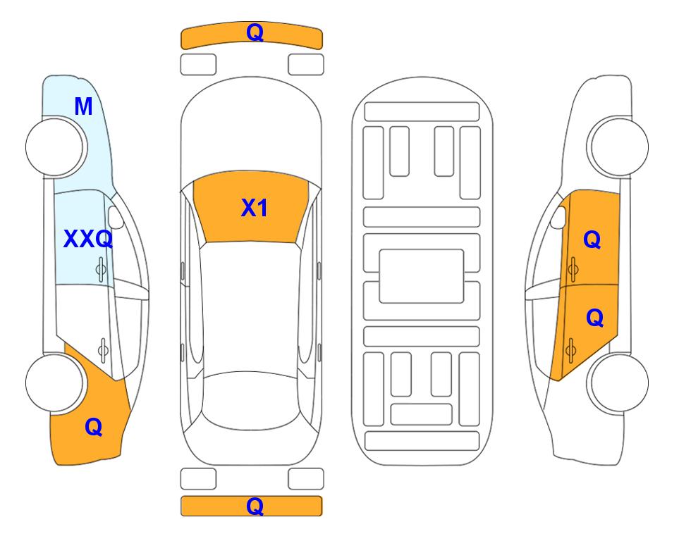Схема состояния кузова Lotte для KIA K8 (G) 2.5 Noblesse