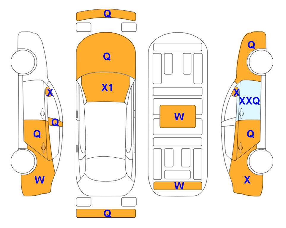 Схема состояния кузова Lotte для Hyundai YF SONATA B (G) 2.0 CVVL SMART