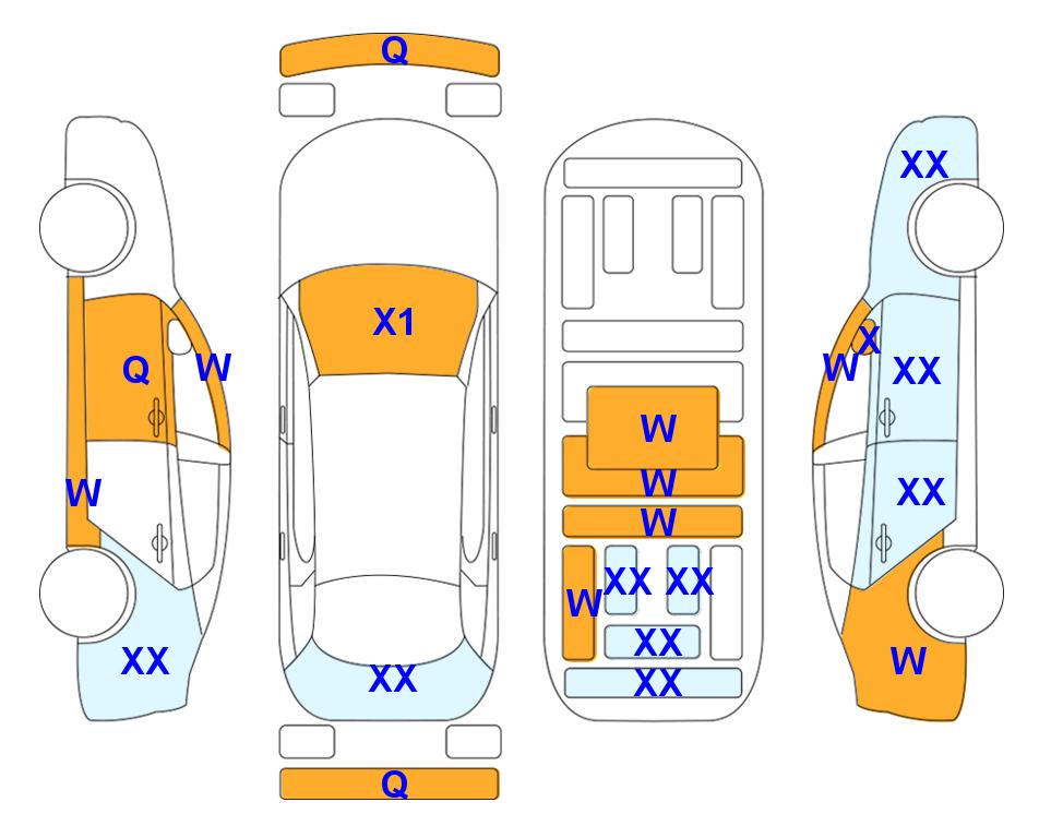 Схема состояния кузова Lotte для Hyundai SONATA DN8 (G) 2.0 Premium Plus