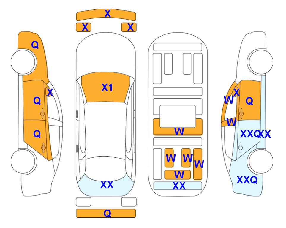 Схема состояния кузова Lotte для Hyundai ALL NEW AVANTE (G) 1.6 SMART