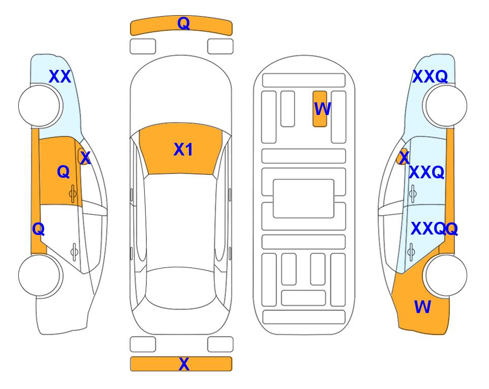 Схема состояния кузова Lotte для KIA THE NEW RAY (G) 1.0 Signature