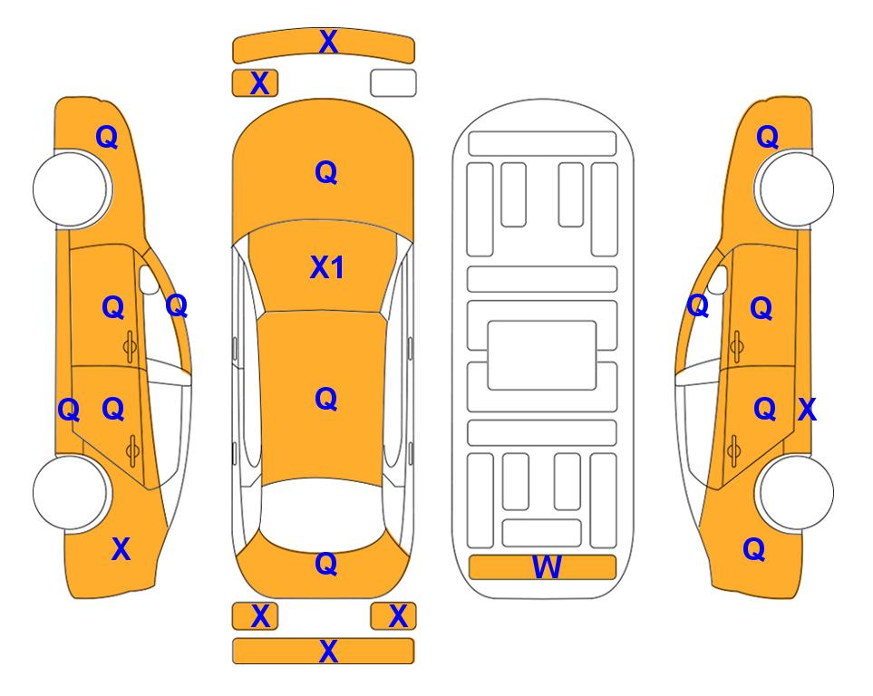 Схема состояния кузова Lotte для KIA MORNING URBAN (G) 1.0 VAN