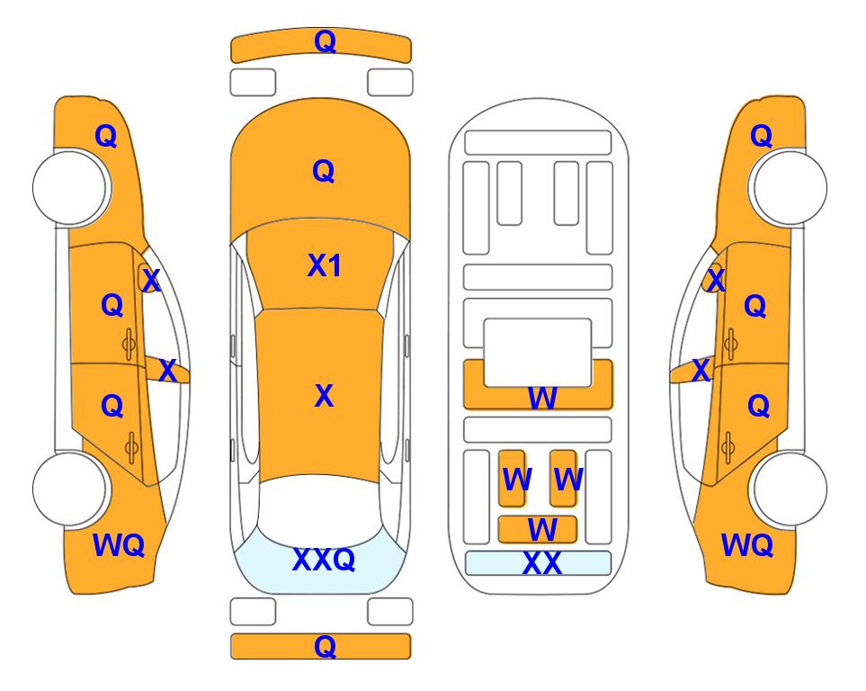 Схема состояния кузова Lotte для Hyundai SONATA DN8 (L) 2.0 Premium Rental Car