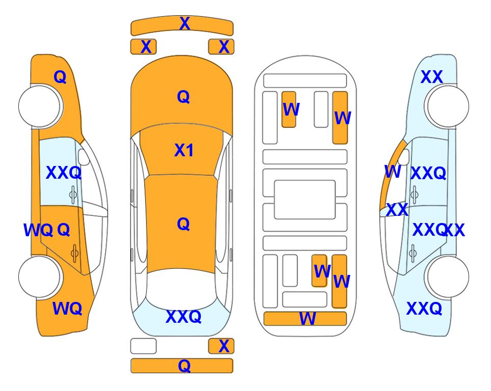 Схема состояния кузова Lotte для Hyundai ALL NEW AVANTE (G) 1.6 MODERN