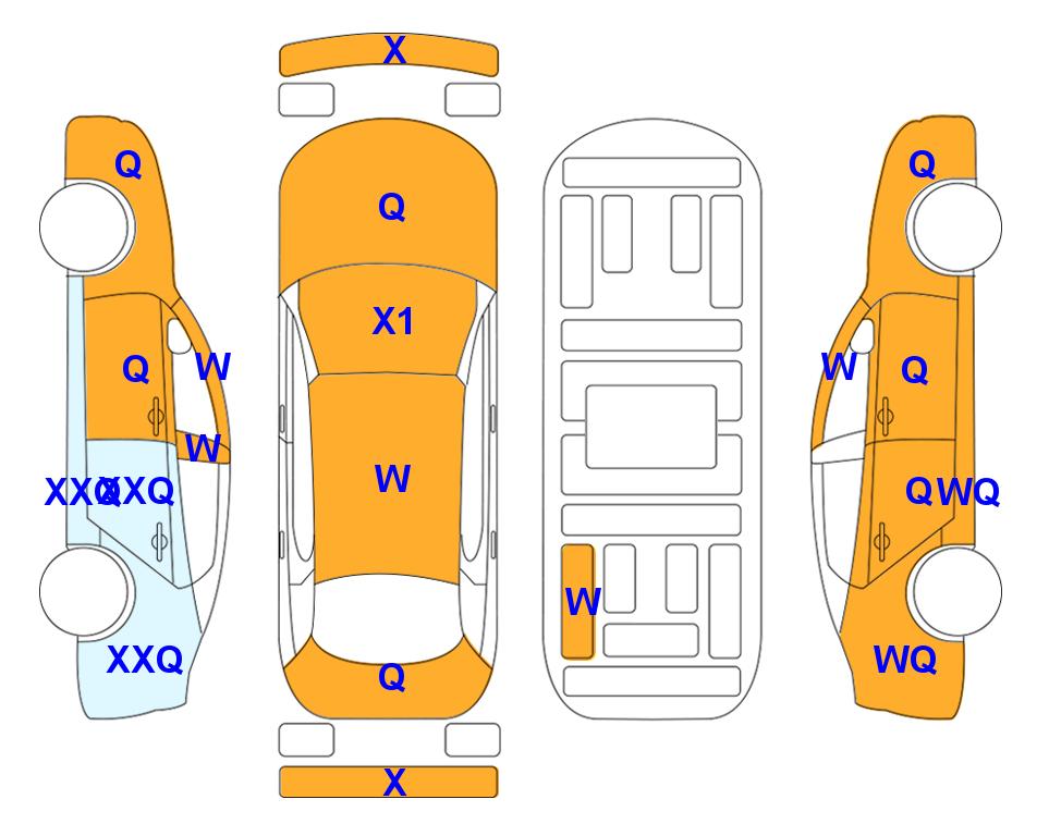 Схема состояния кузова Lotte для KIA MORNING URBAN (G) 1.0 Standard