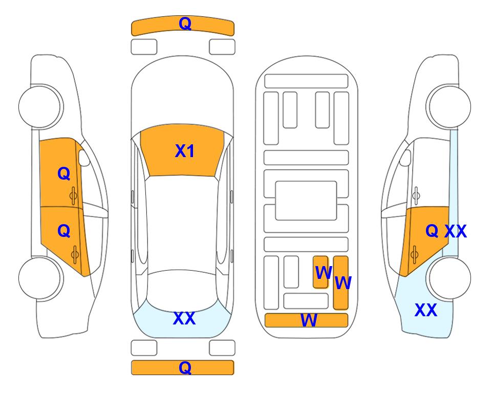 Схема состояния кузова Lotte для Hyundai SONATA DN8 (G) 2.0 Premium Plus