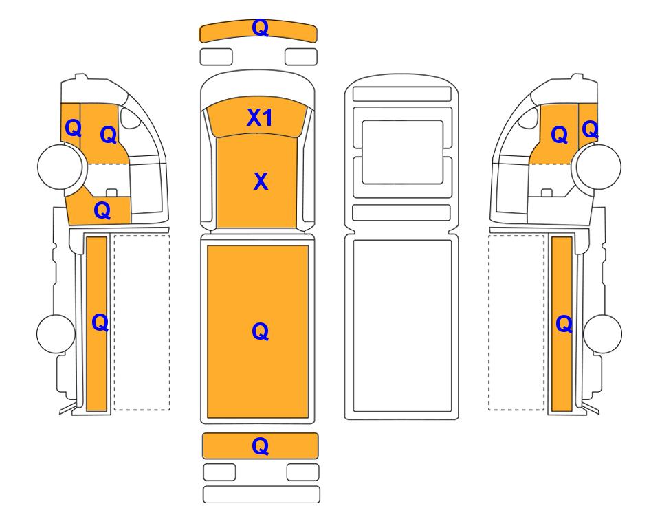 Схема состояния кузова Lotte для KIA BONGO (D) 2.5 1-Ton King Cab Extra Long Wheelbase 2WD L
