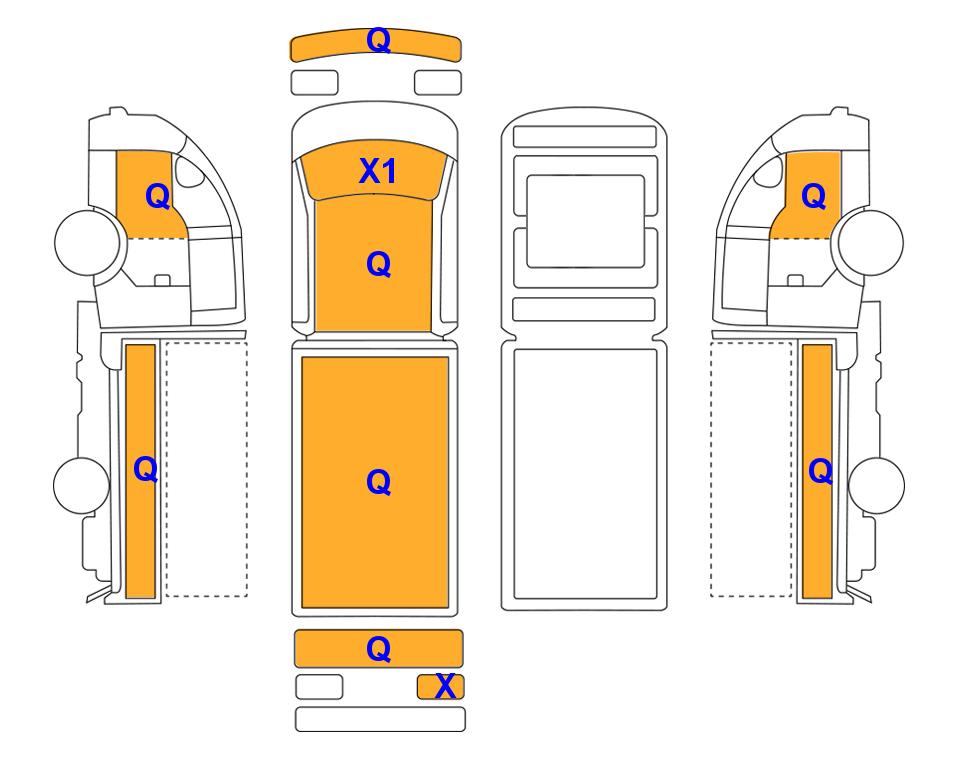 Схема состояния кузова Lotte для Hyundai PORTER (L)2.5T 1.0-Ton Extra Long Wheelbase Double Cab Modern 2WD MT Manual