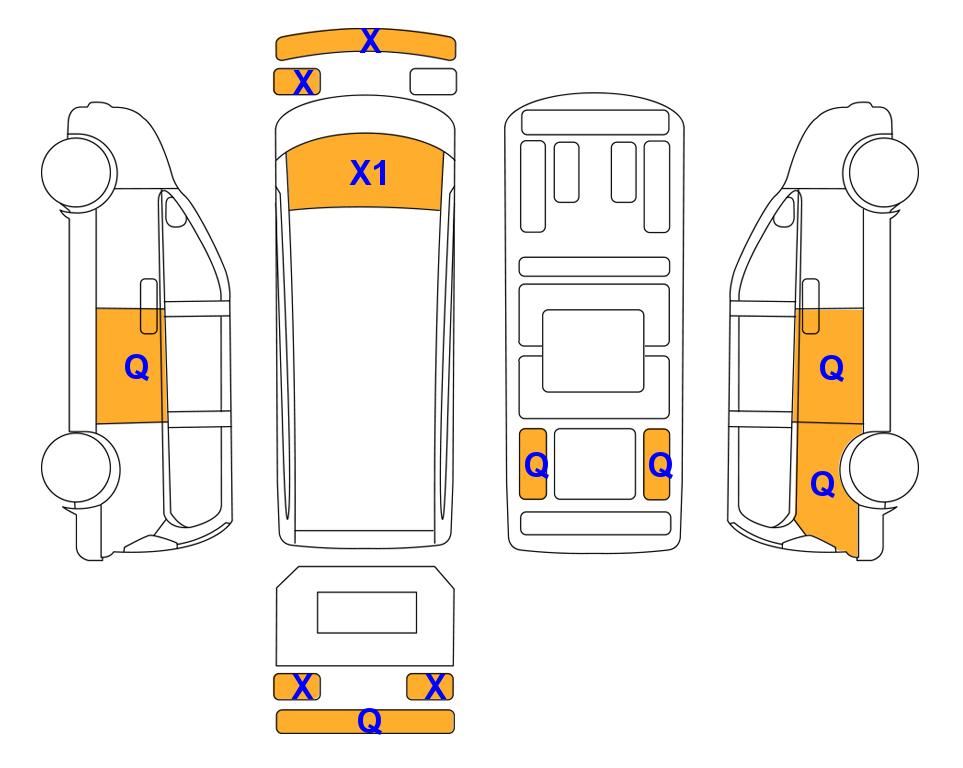 Схема состояния кузова Lotte для Hyundai STARIA (D) 2.2 Cargo 3-Seater Modern