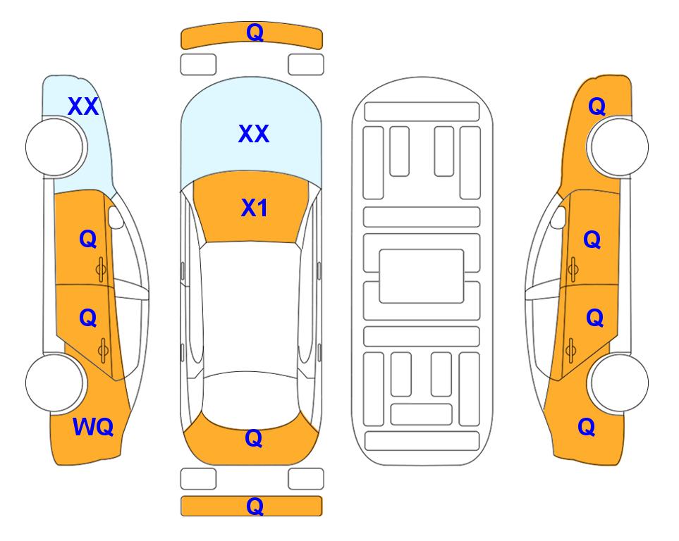 Схема состояния кузова Lotte для KIA CARNIVAL KA4 (G) 3.5 Prestige 9-Seater