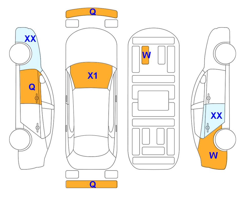 Схема состояния кузова Lotte для KIA K8 (G)3.5 Noblesse 2WD AT