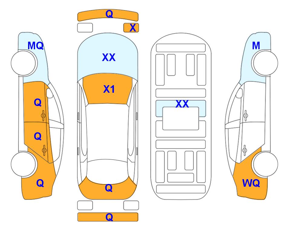 Схема состояния кузова Lotte для KIA K9 (G)3.8 Masters 4WD AT