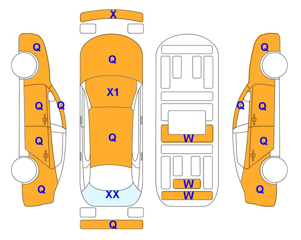 Схема состояния кузова Lotte для KIA MORNING URBAN (G) 1.0 VAN