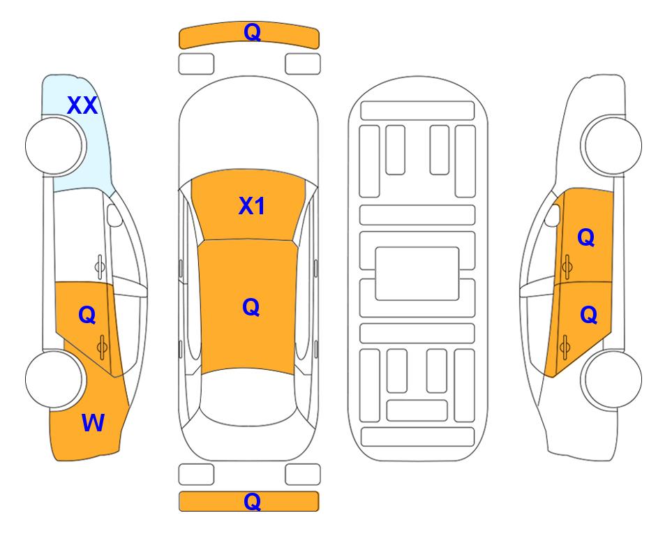 Схема состояния кузова Lotte для KIA CARNIVAL KA4 (D) 2.2 Hi-Limousine Signature 9-Seater
