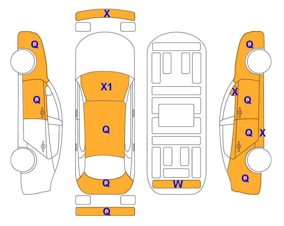Схема состояния кузова Lotte для KIA MORNING URBAN (G) 1.0 VAN