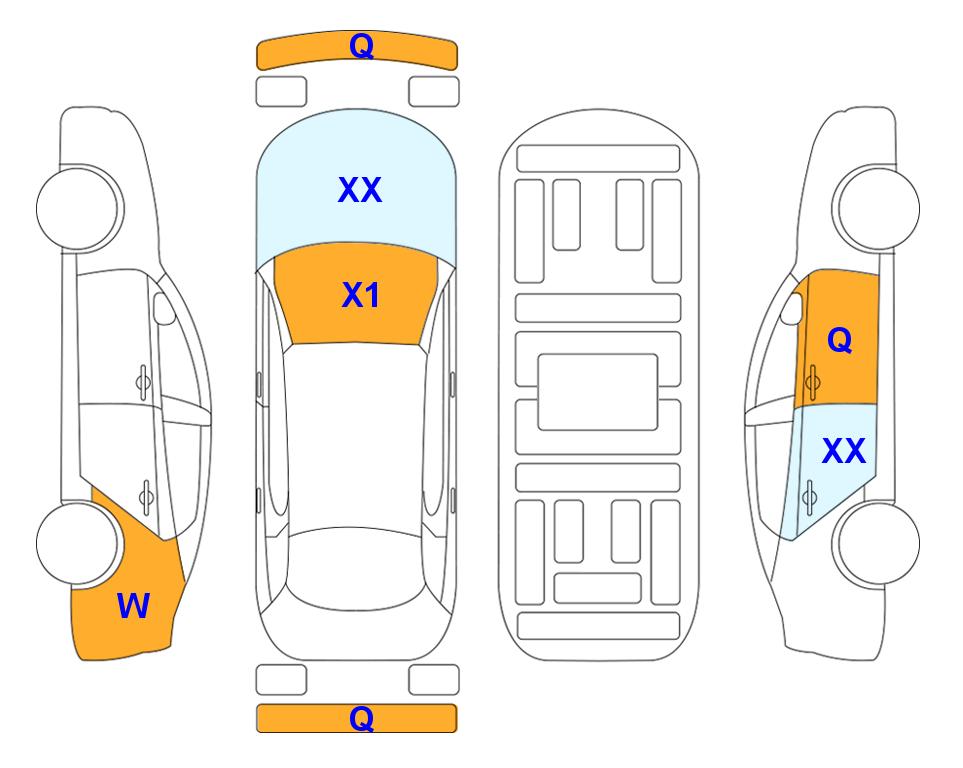 Схема состояния кузова Lotte для KIA EV6 (E) Long Range Earth 2WD