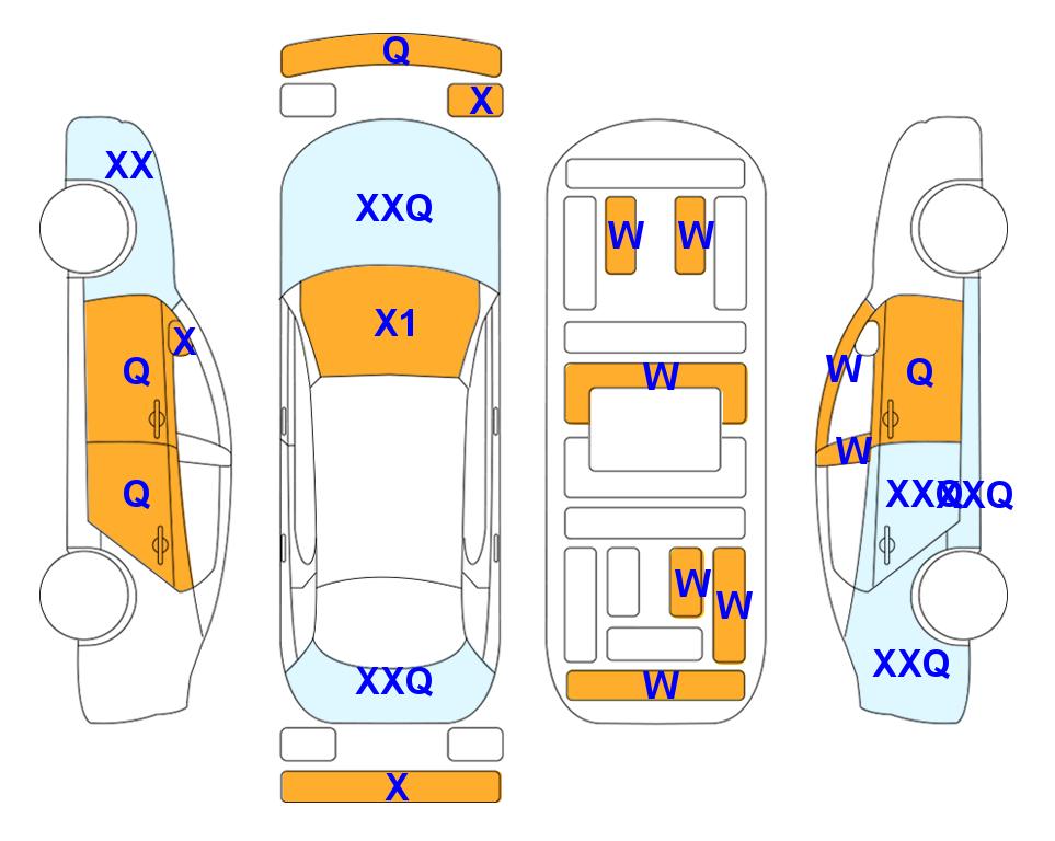 Схема состояния кузова Lotte для Hyundai ALL NEW AVANTE (G) 1.6 INSPIRATION
