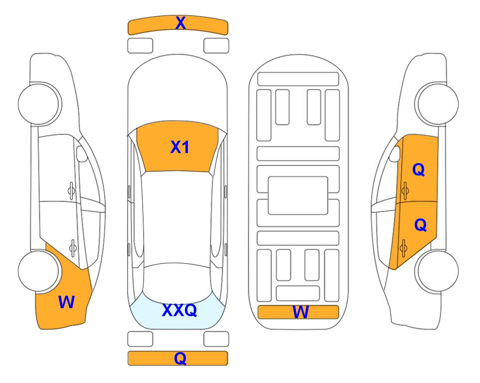 Схема состояния кузова Lotte для KGM / SsangYong TORRES (G) 1.5 T7 2WD